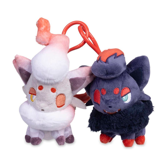 Pokemon Center Zorua & Hisuian Zorua Parallel Pairs Two-Plush Key Chain