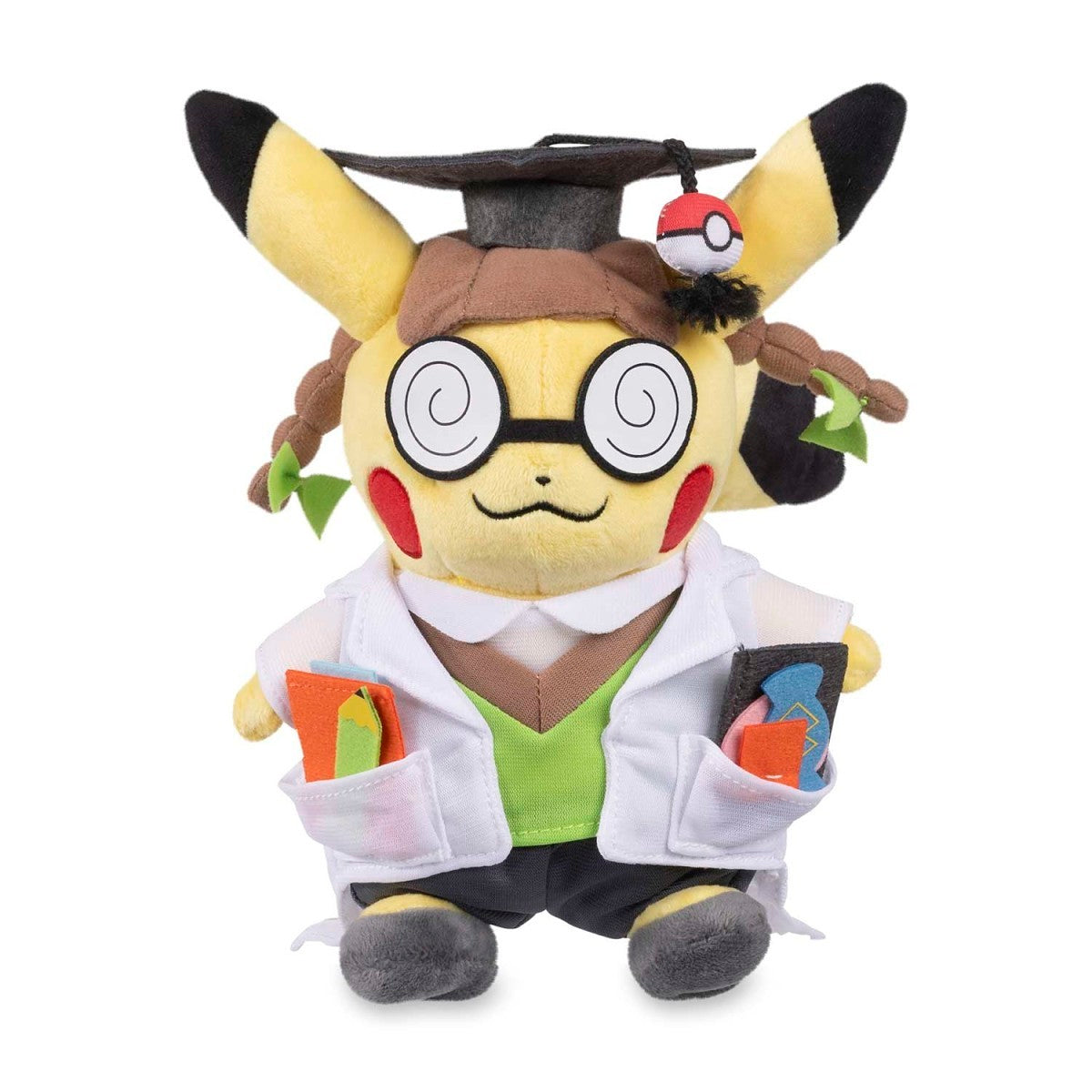 Pokemon Center Cosplay Pikachu: Pikachu, Ph.D. Poké Plush - 10 ½ In.