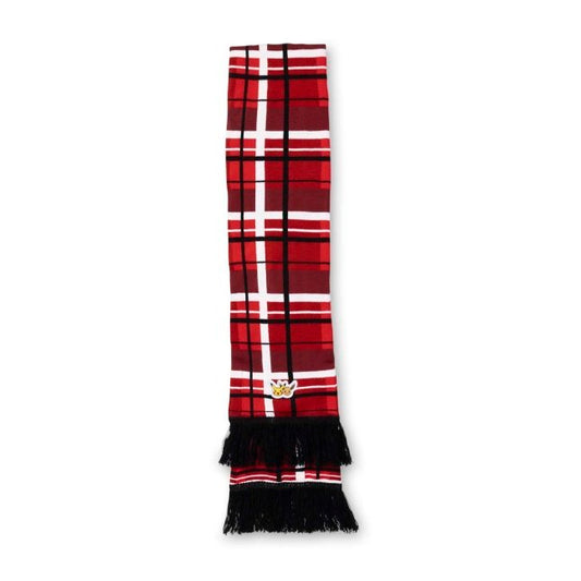 Pokemon Center: Pikachu & Eevee Red & Black Plaid Knit Scarf (One Size-Adult)