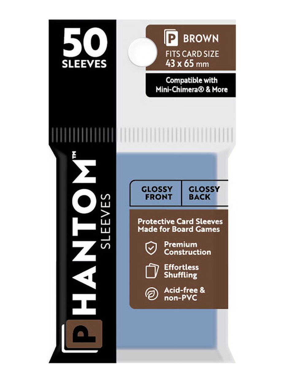 Phantom Sleeves: "Brown Size" (43mm x 65mm) - Gloss/Gloss (50) (Compatible with: Mini-Chimera® and More)