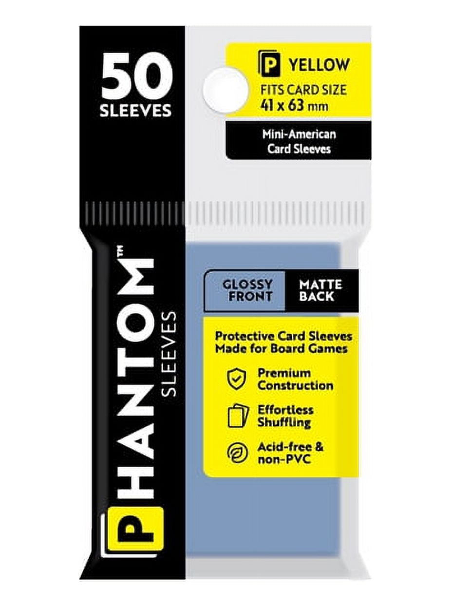 Phantom Sleeves: "Yellow Size" (41mm x 63mm) - Gloss/Matte (50) (Compatible with: Mini-American Card Sleeves)