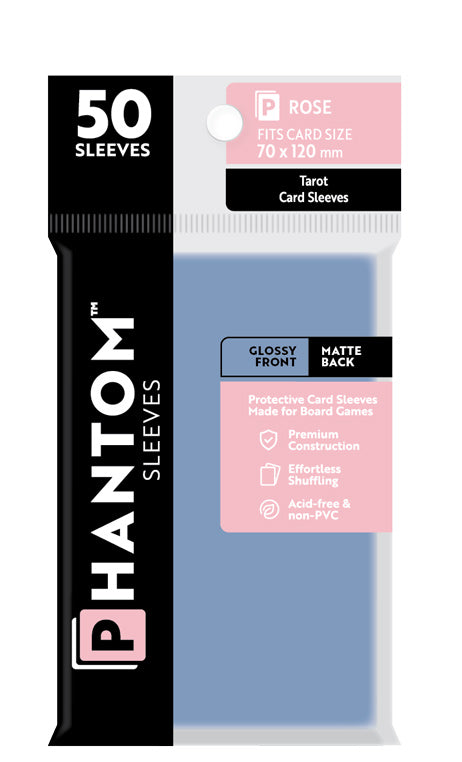 Phantom Sleeves: "Rose Size" (70mm x 120mm) - Gloss/Matte (50) (Compatible with: Tarot Card Sleeves)