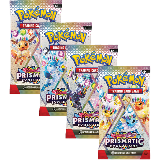 Pokemon TCG SV8.5 Scarlet and Violet Prismatic Evolutions Packs Lot (4 Packs) - 40 Cards
