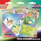 Pokemon TCG: Scarlet & Violet—Prismatic Evolutions Tech Sticker Collection – Leafeon (1 Foil Promo Card & 3 Booster Packs)