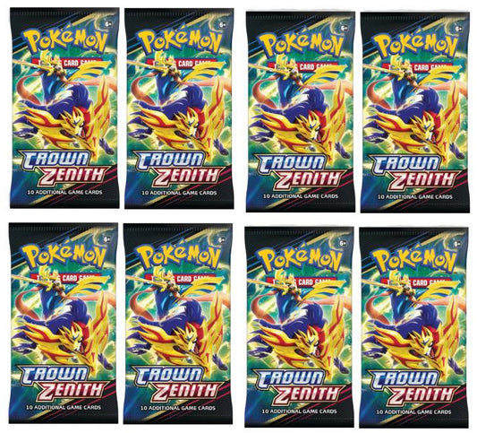 8 Packs Pokemon TCG: Crown Zenith - 10 Card Booster Pack