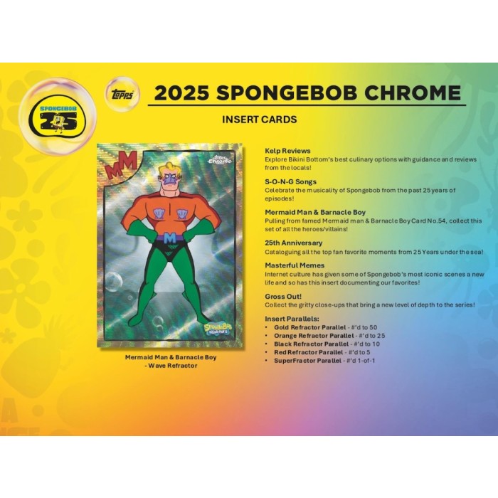 Topps 2025 SpongeBob Chrome 25th Anniversary 7-Pack Blaster Box