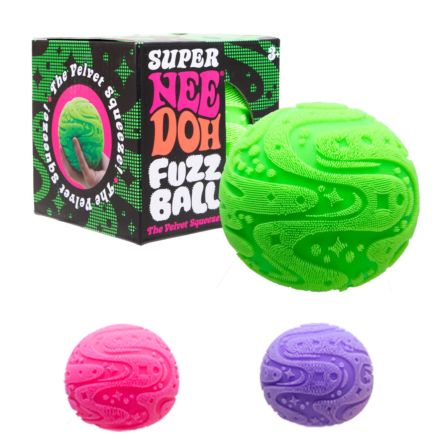 NeeDoh Fuzz Ball - Sensory Squeeze Toy - Purple