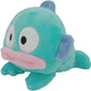 Sanrio Fluffy Hankyodon Laying Down Plush, H 4.1 x W 6.3 x D 5.9 inches (10.5 x 16 x 15 cm)