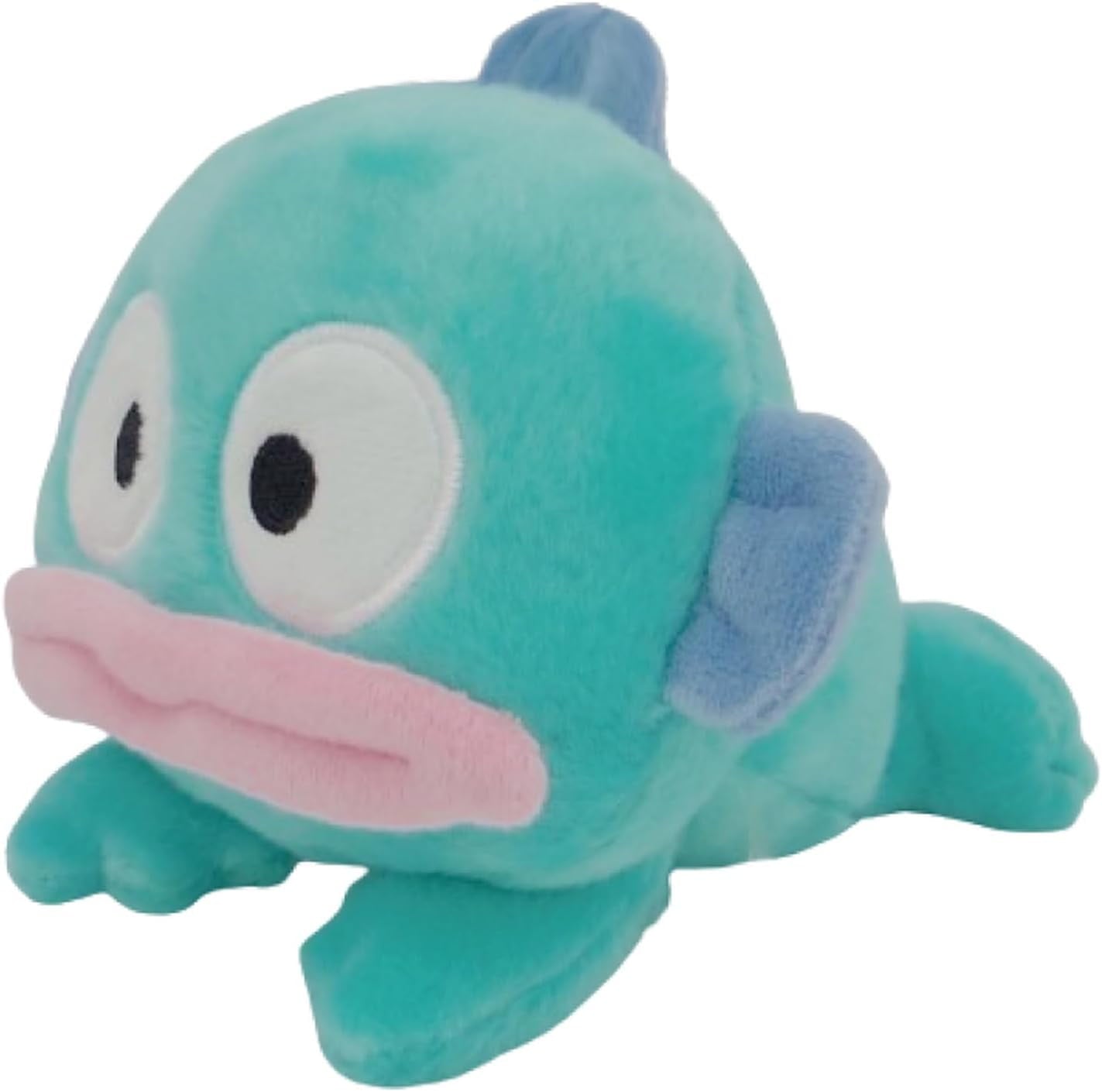 Sanrio Fluffy Hankyodon Laying Down Plush, H 4.1 x W 6.3 x D 5.9 inches (10.5 x 16 x 15 cm)