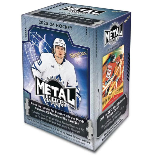 2025-26 Upper Deck Skybox Metal Universe Hockey Trading Card Blaster Box | 5 Packs Per Box | NHL Trading Cards