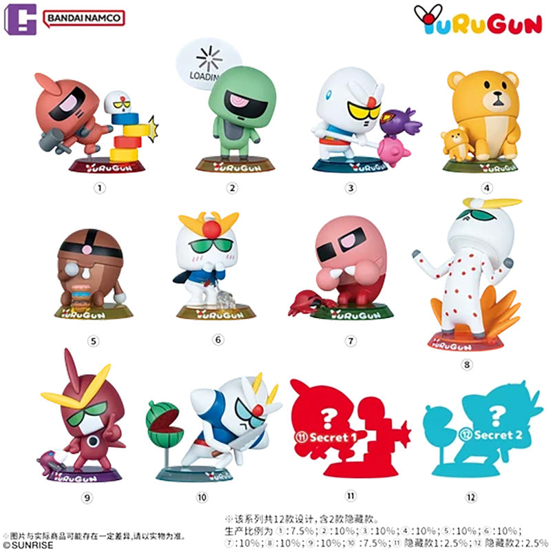 Bandai Mobile Suit Gundam Yurugun Vol. 3 Blind Box Mini Figure, 1 Random Collectible Figure, Ages 15+