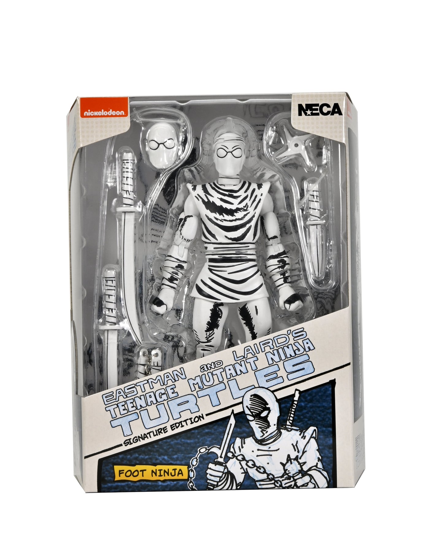 Teenage Mutant Ninja Turtles (Mirage Comics) 7" Black & White Foot Ninja Action Figure, by NECA