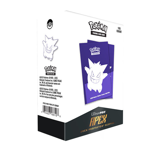 Ultra PRO - Elite Series Gengar 105ct APEX™ Deck Protector Sleeves for Pokemon, for TCG, Pokemon Card Protection, Collectible Sleeves, Gaming Accessories, Stylish Card Sleeves, Shuffle-Friendly, Durable Cover