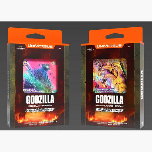 UNIVERSUS CCG: GODZILLA CHALLENGER SERIES ASSORTED DISPLAY (4CT) PREORDER: RELEASE DATE - 06/21/2024