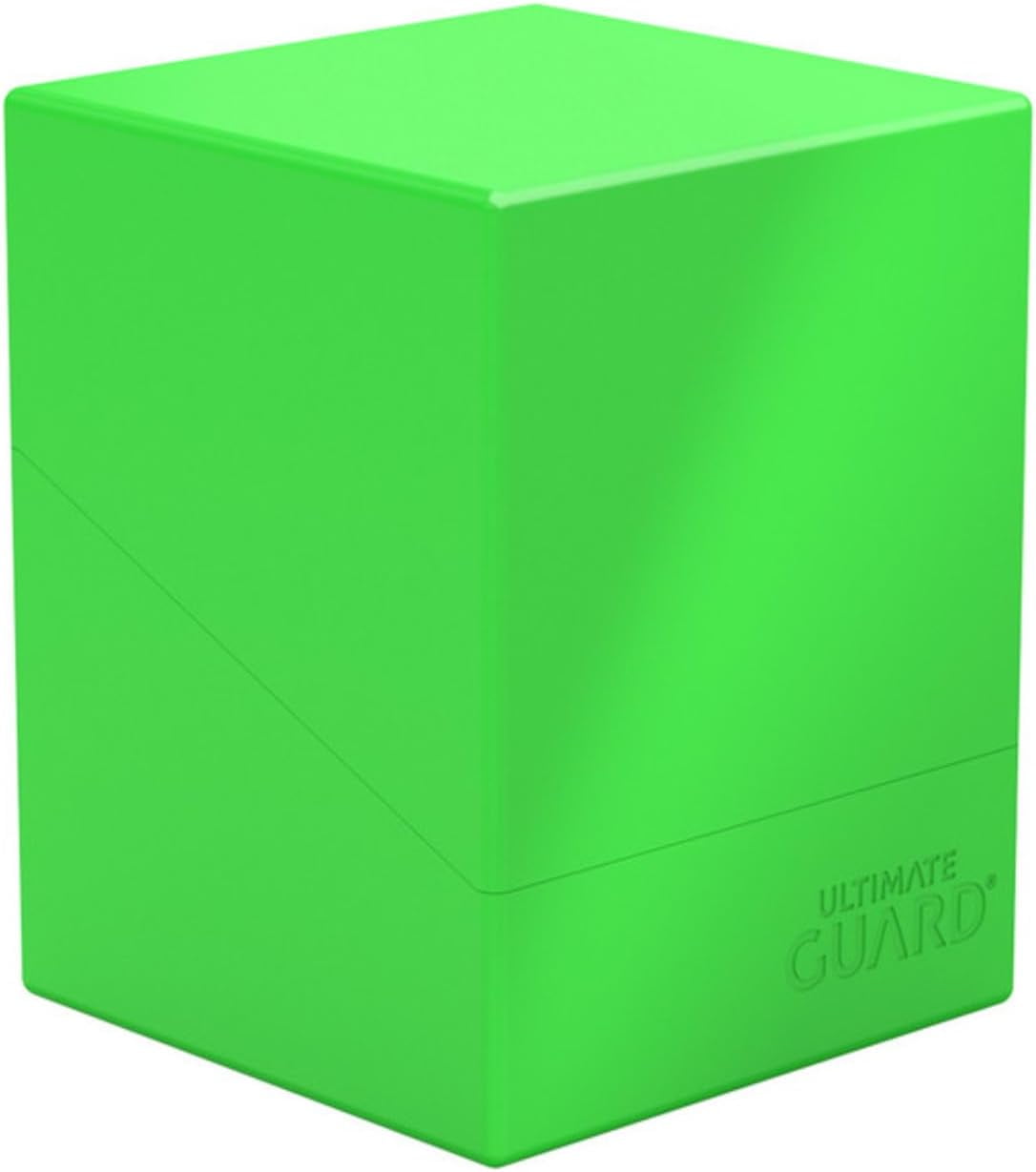 Ultimate Guard Boulder Solid 100+, Deck Case for 100 Double-Sleeved TCG Cards, Neon Green, Secure & Durable Storage for Trading Card Games, No Transparency