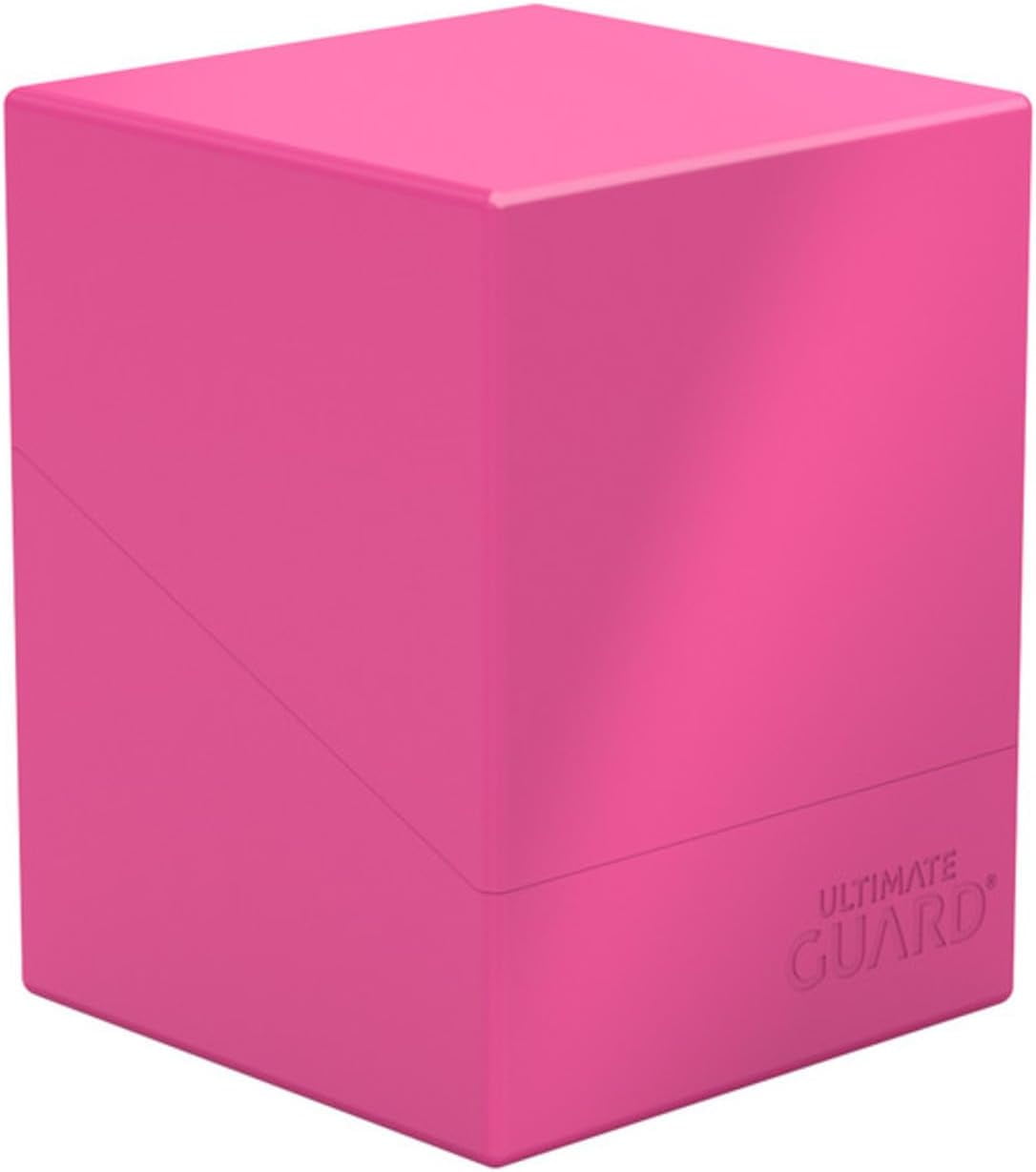 Ultimate Guard Boulder Solid 100+, Deck Case for 100 Double-Sleeved TCG Cards, Neon Pink, Secure & Durable Storage for Trading Card Games, No Transparency