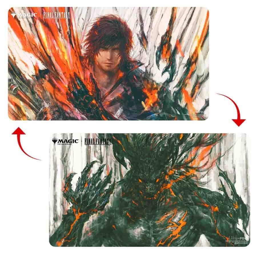 Final Fantasy x Universes Beyond Clive, First Shield of Rosaria/Summon Ifrit Double-Sided Playmat for Magic: The Gathering