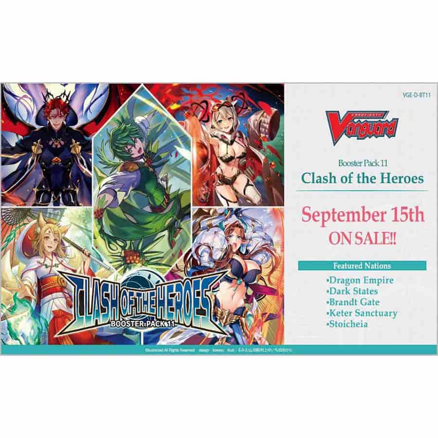 CARDFIGHT!! VANGUARD OVERDRESS: BOOSTER: BT11 CLASH OF HEROES CASE - 20 BOXES