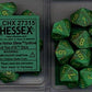 Chessex Dice d10 Sets: Vortex Slime / Yellow - Ten Sided Die (10)