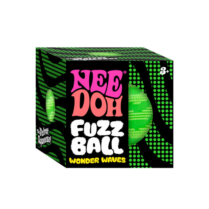 NeeDoh Fuzz Ball Wonder Waves - Sensory Squeeze Toy - Green