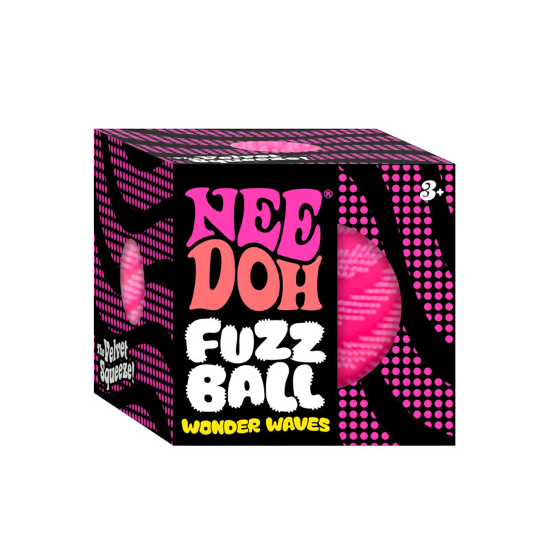NeeDoh Fuzz Ball Wonder Waves - Sensory Squeeze Toy - Pink