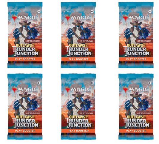 6 Packs MTG Play Booster Pack Lot MTG Outlaws of Thunder Junction
