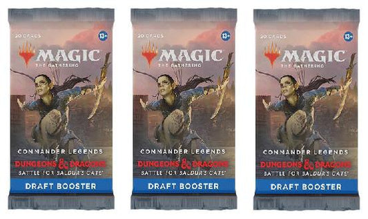 3 Packs MTG Draft Booster Pack Lot MTG Commander Legends Battle for Baldurs Gate