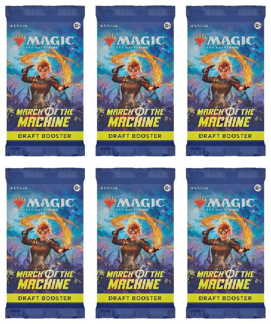 6 Packs MTG Draft Booster Pack Lot MTG March of the Machine