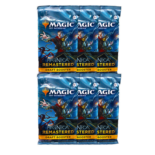 6 Packs Magic: the Gathering Draft Booster Pack Lot MTG Ravnica Remastered