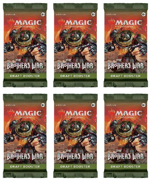 6 Packs Magic: the Gathering Draft Booster Pack Lot MTG The Brothers War