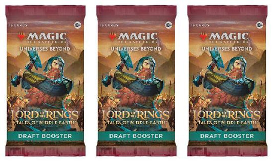 3 Packs Magic: the Gathering Draft Booster Pack Lot MTG The Lord of th Rings Tales of the Middle-earth