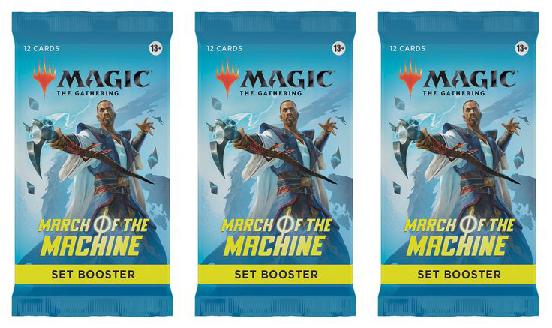3 Packs Magic: the Gathering Set Booster Pack Lot MTG March of the Machines