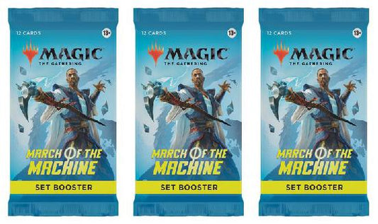 3 Packs Magic: the Gathering Set Booster Pack Lot MTG March of the Machines