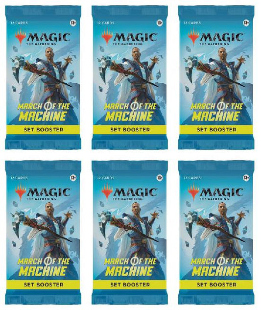 6 Packs Magic: the Gathering Set Booster Pack Lot MTG March of the Machines