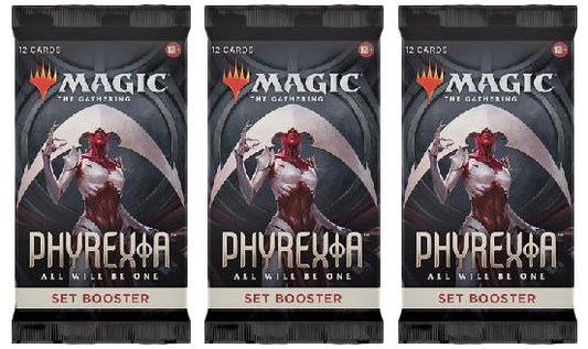3 Packs Magic: the Gathering Set Booster Pack Lot MTG Phyrexia all will be one