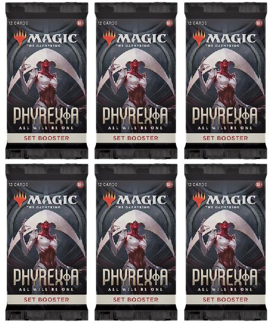 6 Packs Magic: the Gathering Set Booster Pack Lot MTG Phyrexia all will be one