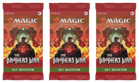 3 Packs Magic: the Gathering Set Booster Pack Lot MTG The Brothers War