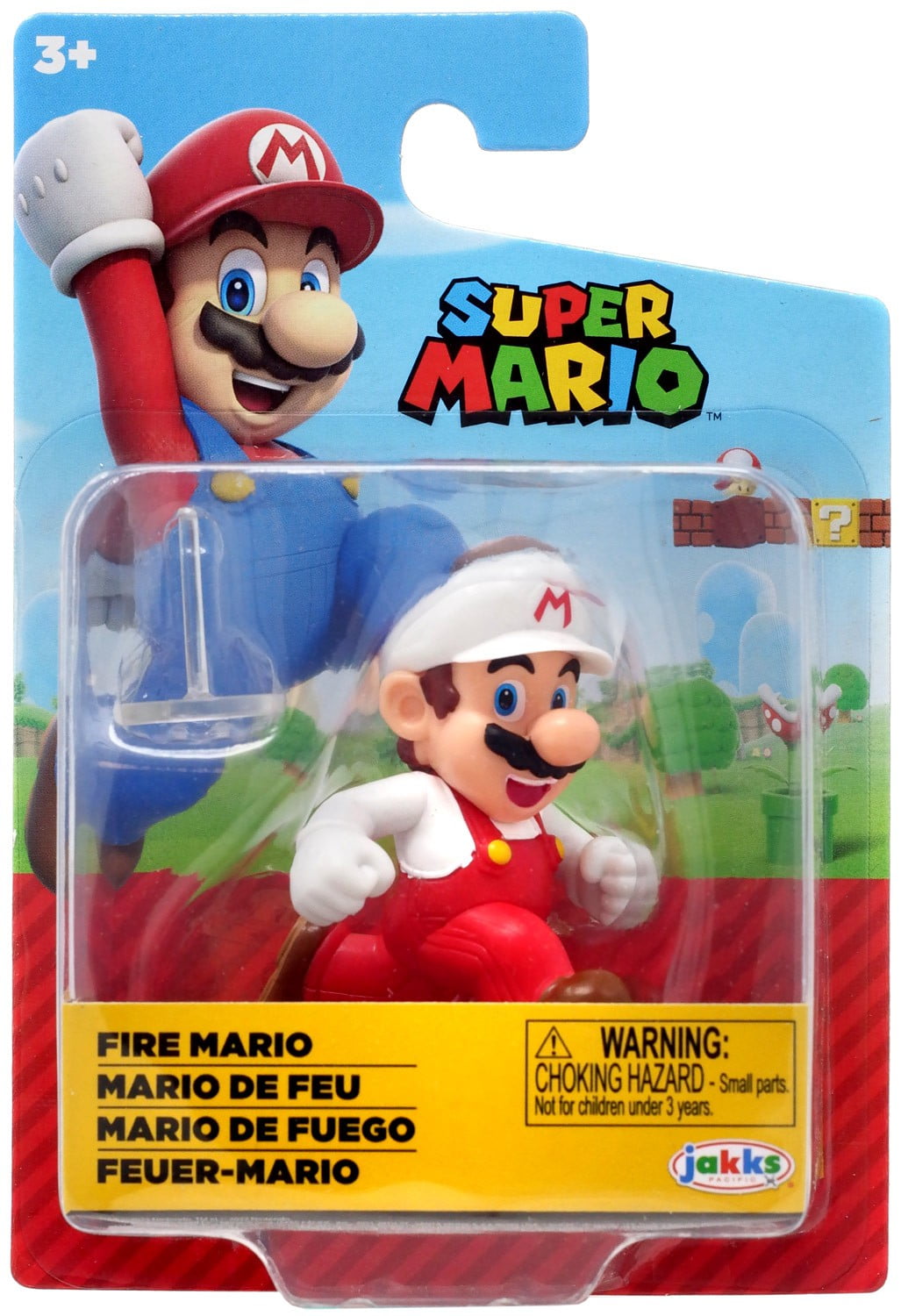 SUPER MARIO Action Figure 2.5 Inch Fire Mario Collectible Toy
