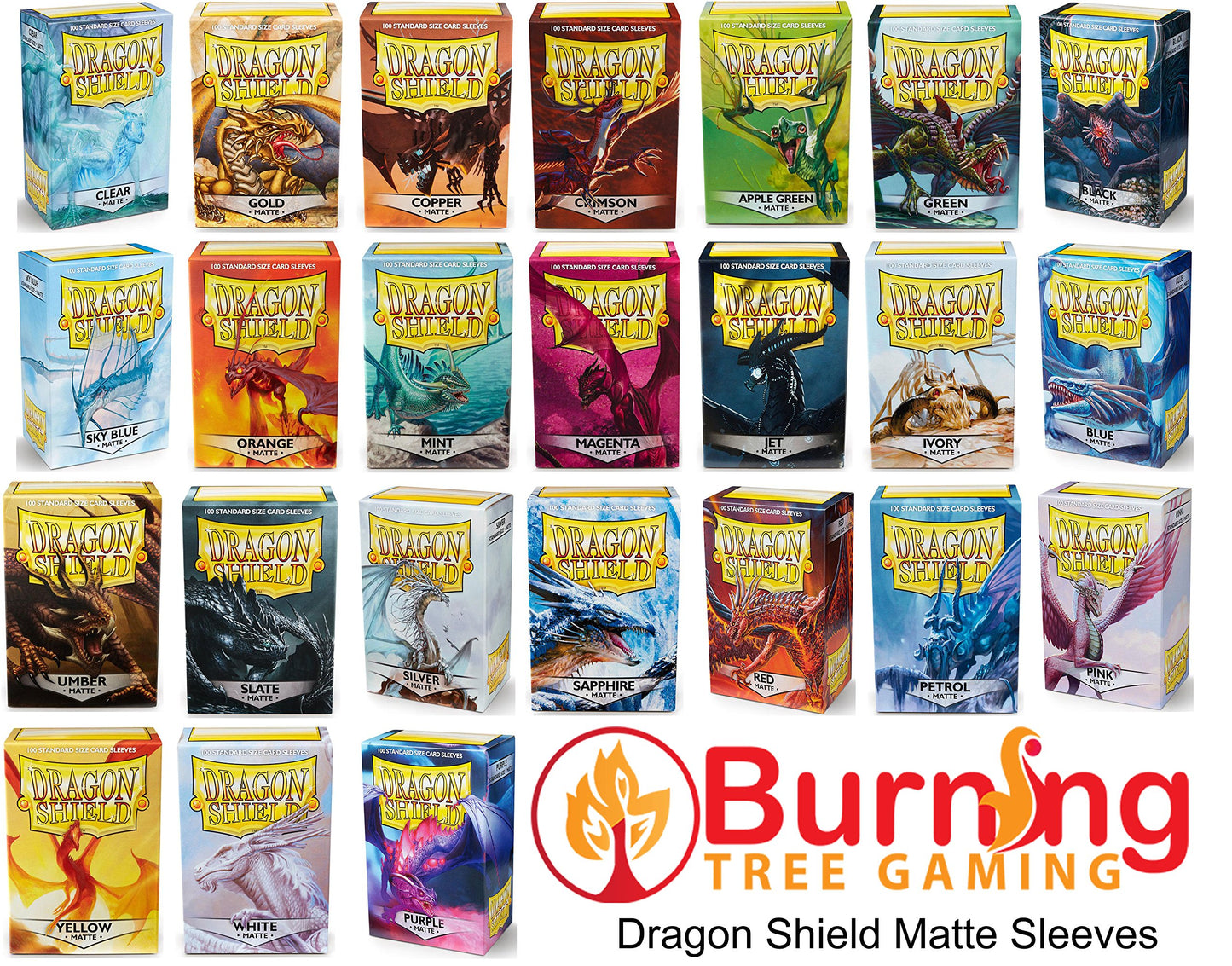 10 Packs Dragon Shield Matte Mint Standard Size 100 ct Card Sleeves Display Case