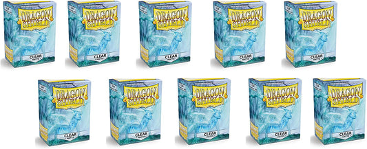Dragon Shield 100ct Standard Card Sleeves Display Case (10 Packs) - Matte Clear