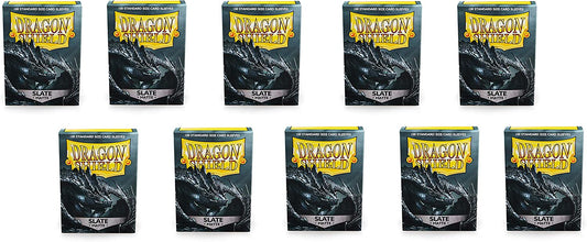 Dragon Shield 100ct Standard Card Sleeves Display Case (10 Packs) - Matte Slate Grey