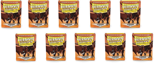 Dragon Shield 100ct Standard Card Sleeves Display Case (10 Packs) - Matte Copper
