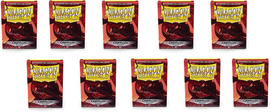 Dragon Shield 100ct Standard Card Sleeves Display Case (10 Packs) - Classic Crimson