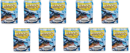 Dragon Shield 100ct Standard Card Sleeves Display Case (10 Packs) - Matte Sapphire Blue