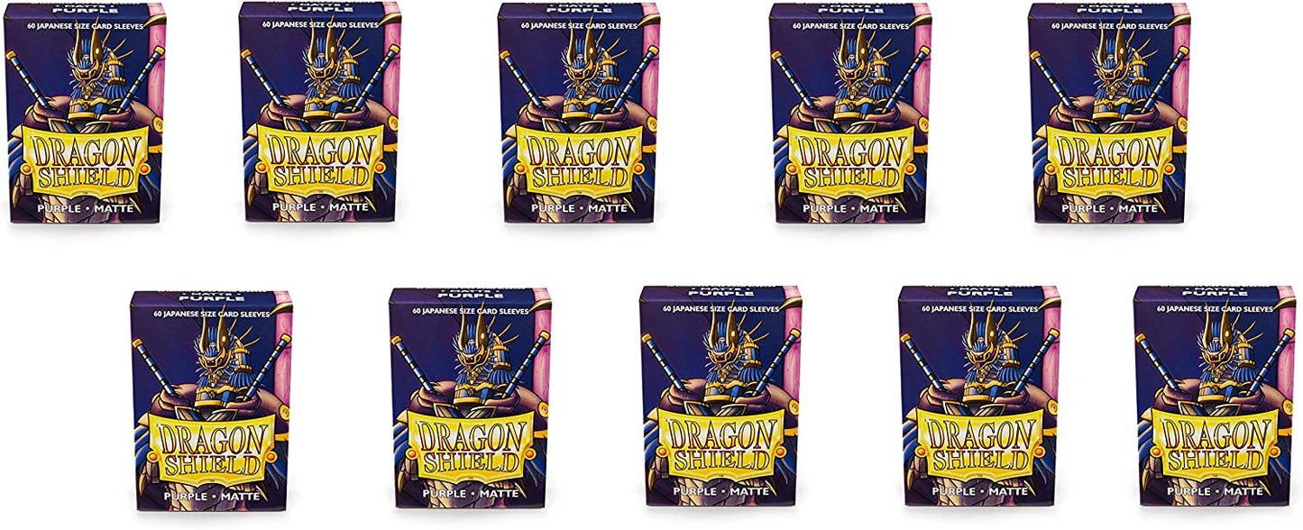 Dragon Shield 60ct Japanese Mini Card Sleeves Display Case (10 Packs) - Matte Purple