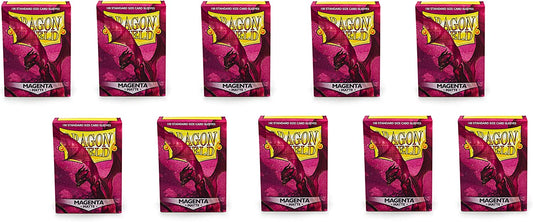 Dragon Shield 100ct Standard Card Sleeves Display Case (10 Packs) - Matte Magenta