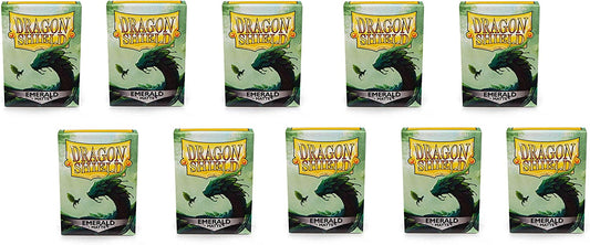 Dragon Shield 100ct Standard Card Sleeves Display Case (10 Packs) - Matte Emerald Green