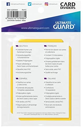 Ultimate Guard Card Dividers - Yellow (10 Dividers)