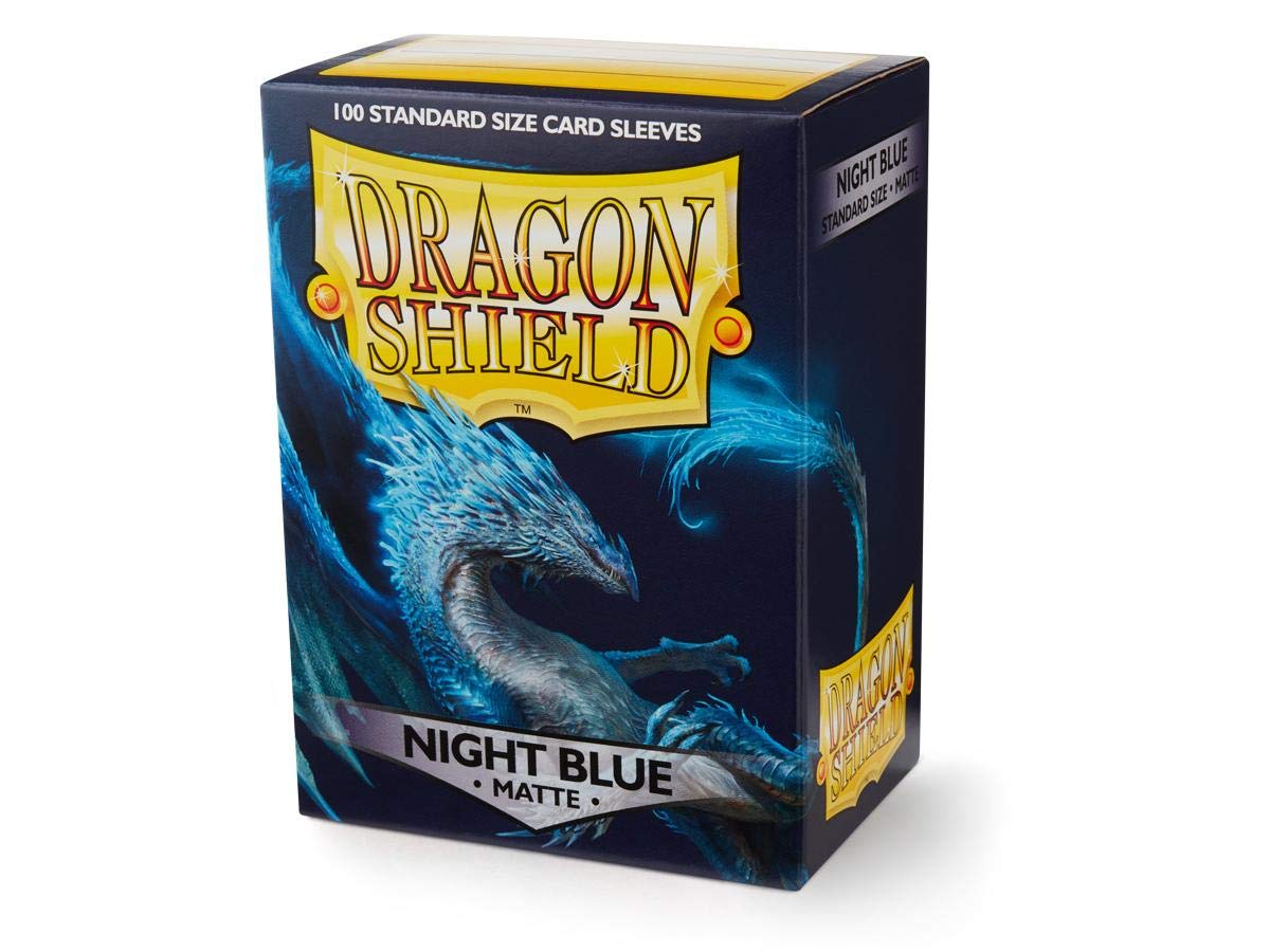 Dragon Shield 100ct Standard Card Sleeves Display Case (10 Packs) - Matte Night Blue