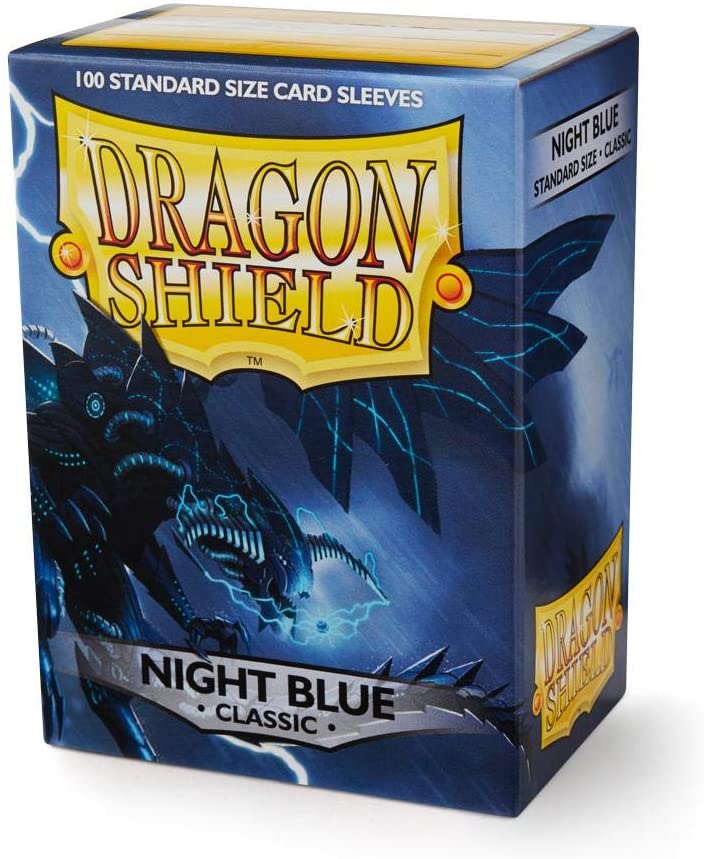 Dragon Shield 100ct Standard Card Sleeves Display Case (10 Packs) - Classic Night Blue